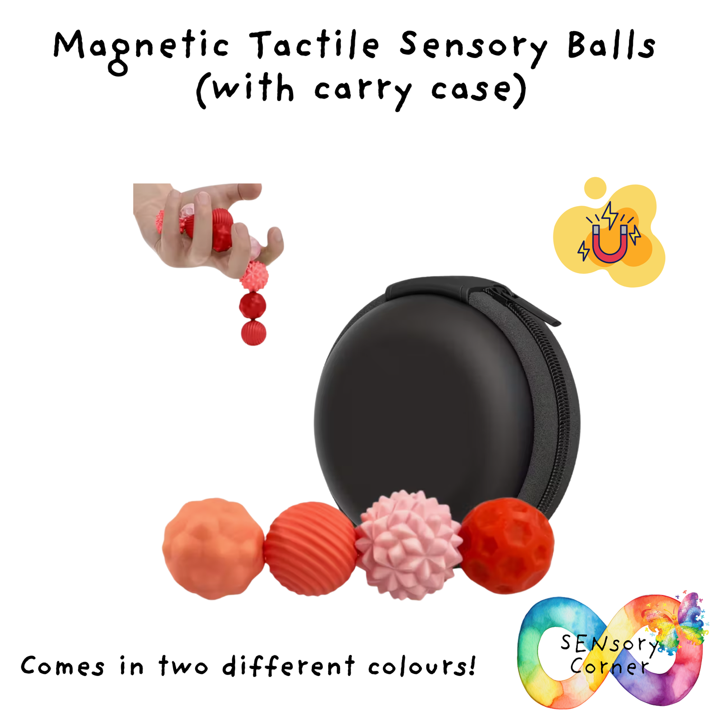 Magnetic Tactile Sensory Balls (with carry case)
