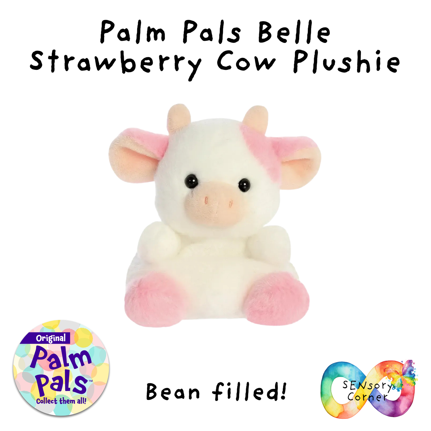 Palm Pals Belle Strawberry Cow Plushie