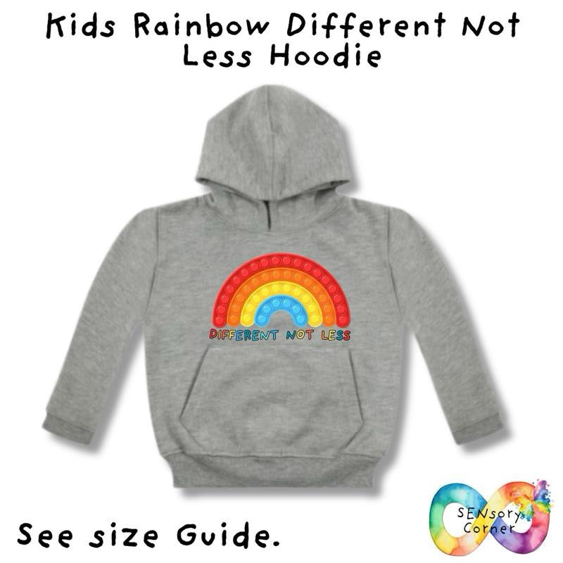 SENsory Corner SEN Advocate Kids Rainbow Different Not Less Hoodie