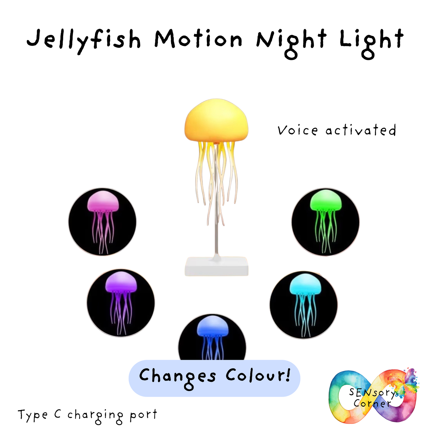 PRE ORDER Jellyfish Motion Night Light Voice Activated