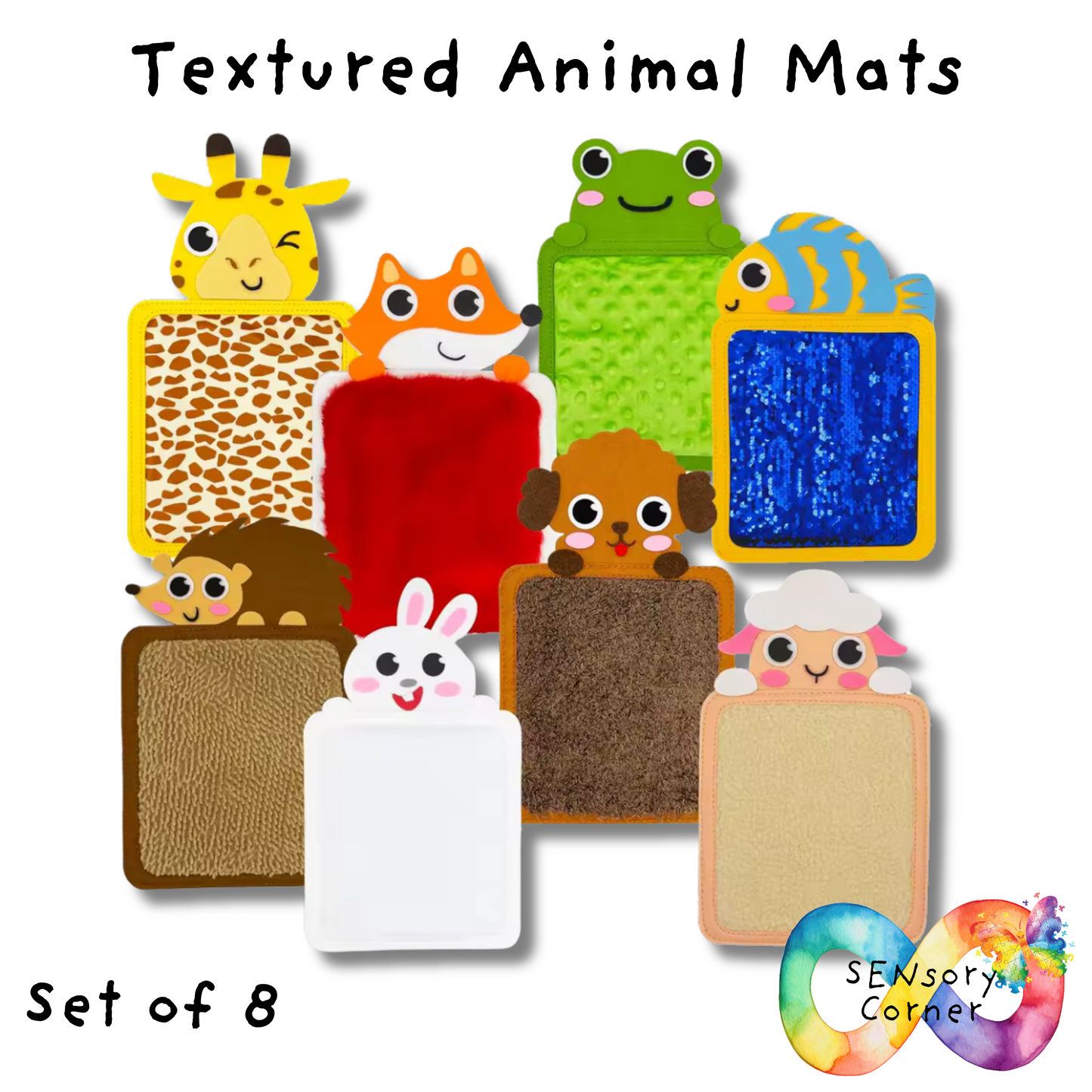 Textured Animal Mats Set Of 8