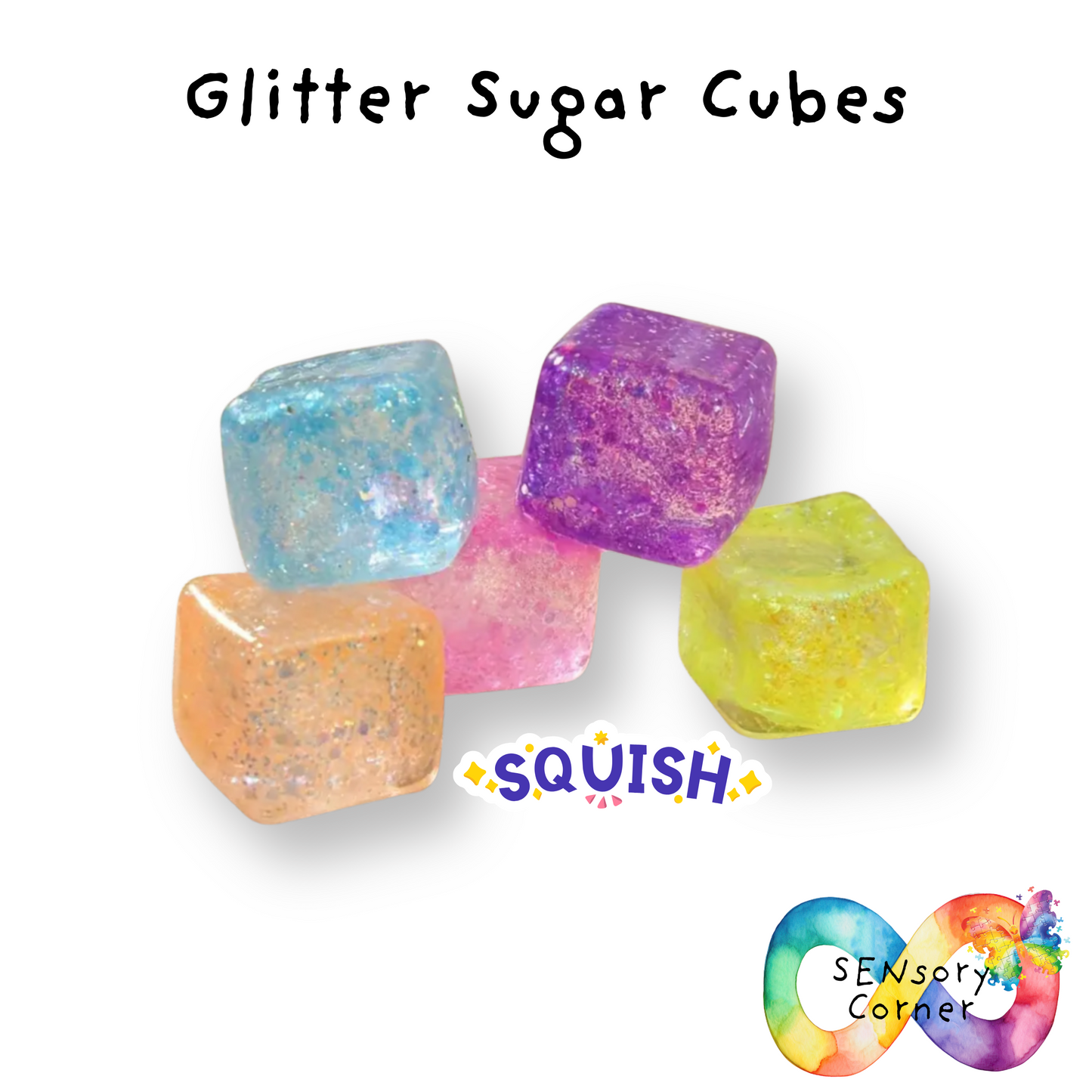 Squishy Glitter Cube