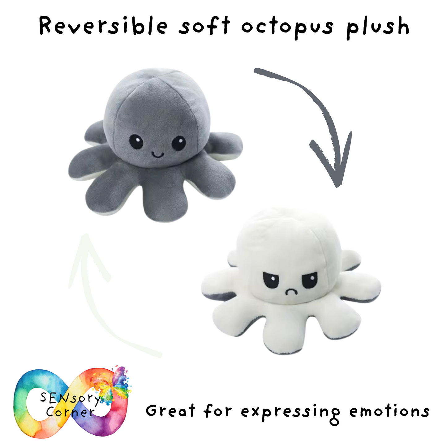 Reversible Soft Octopus Plush