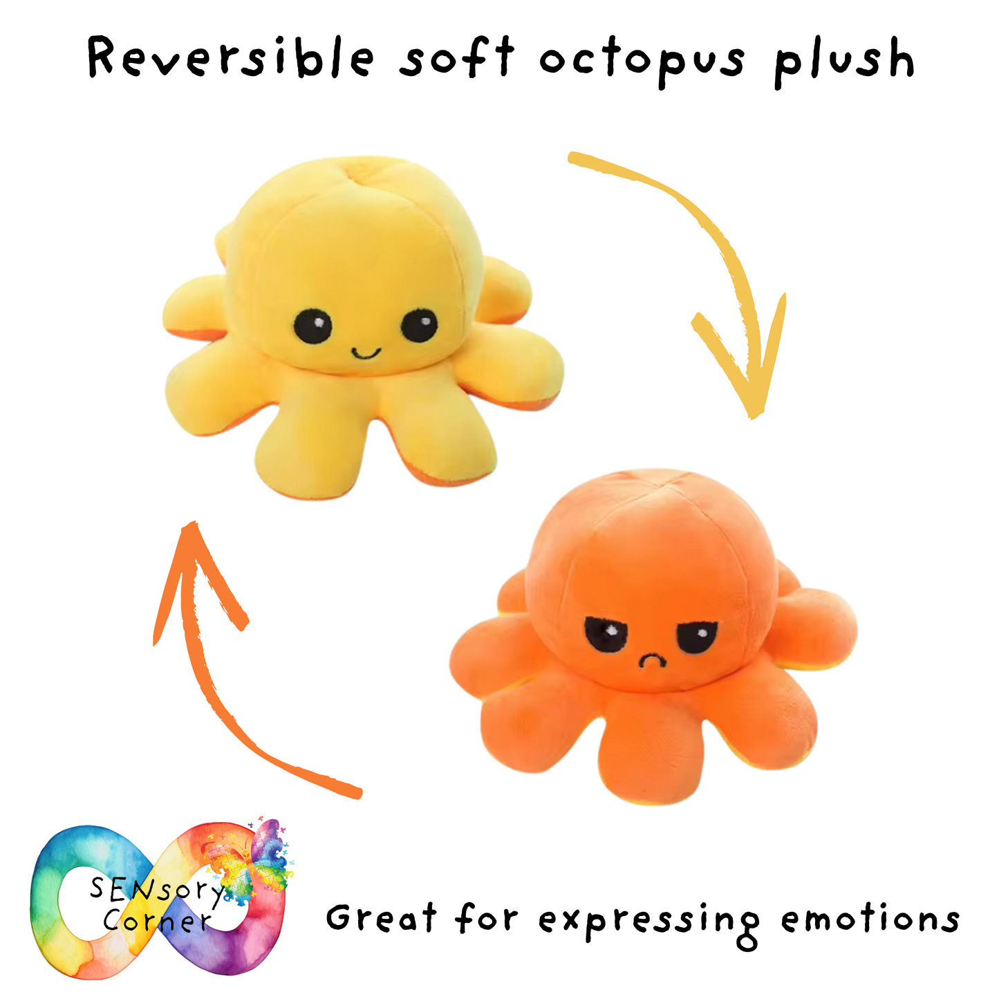 Reversible Soft Octopus Plush