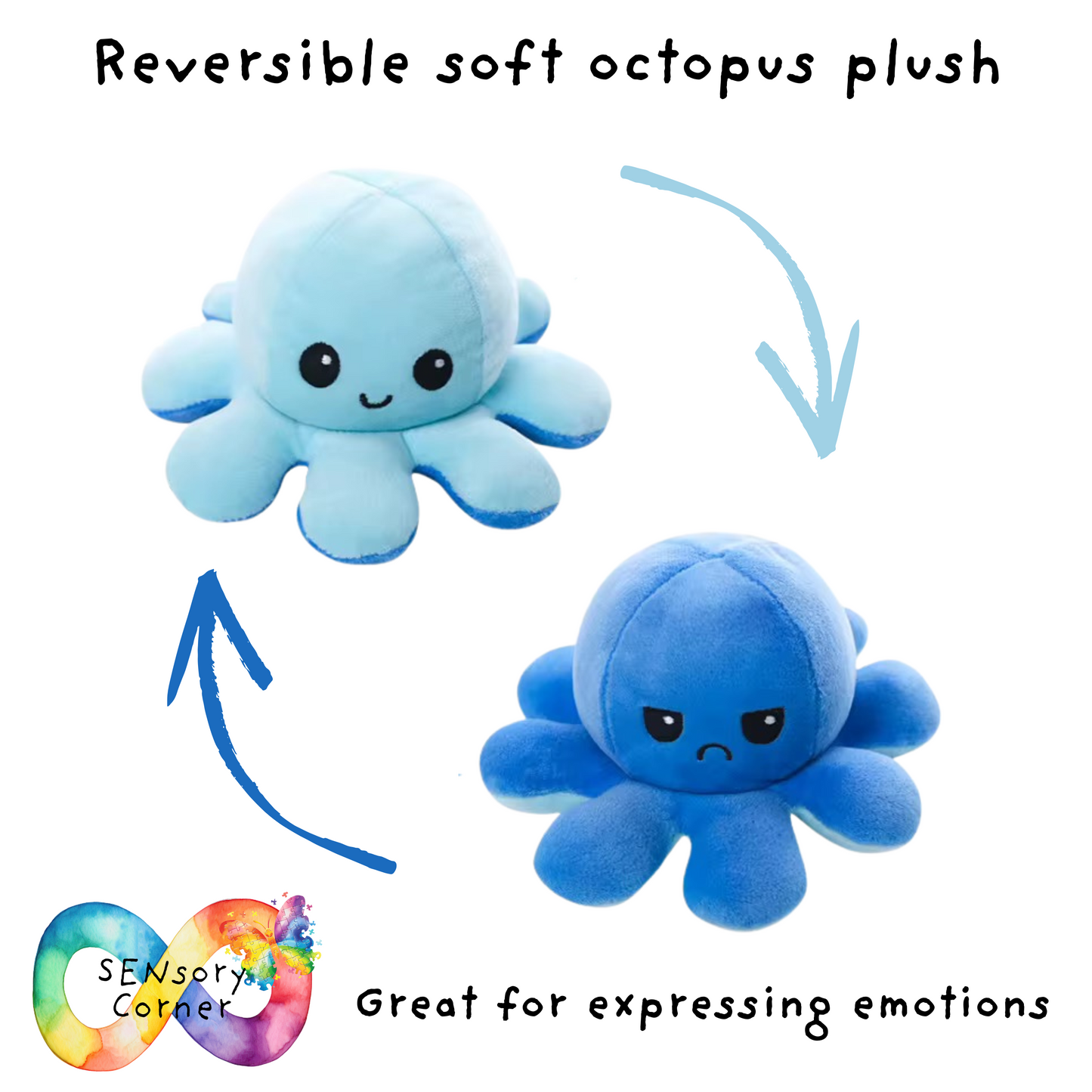 Reversible Soft Octopus Plush