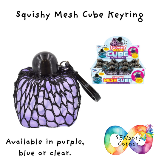 Squishy Mesh Cube Keyring