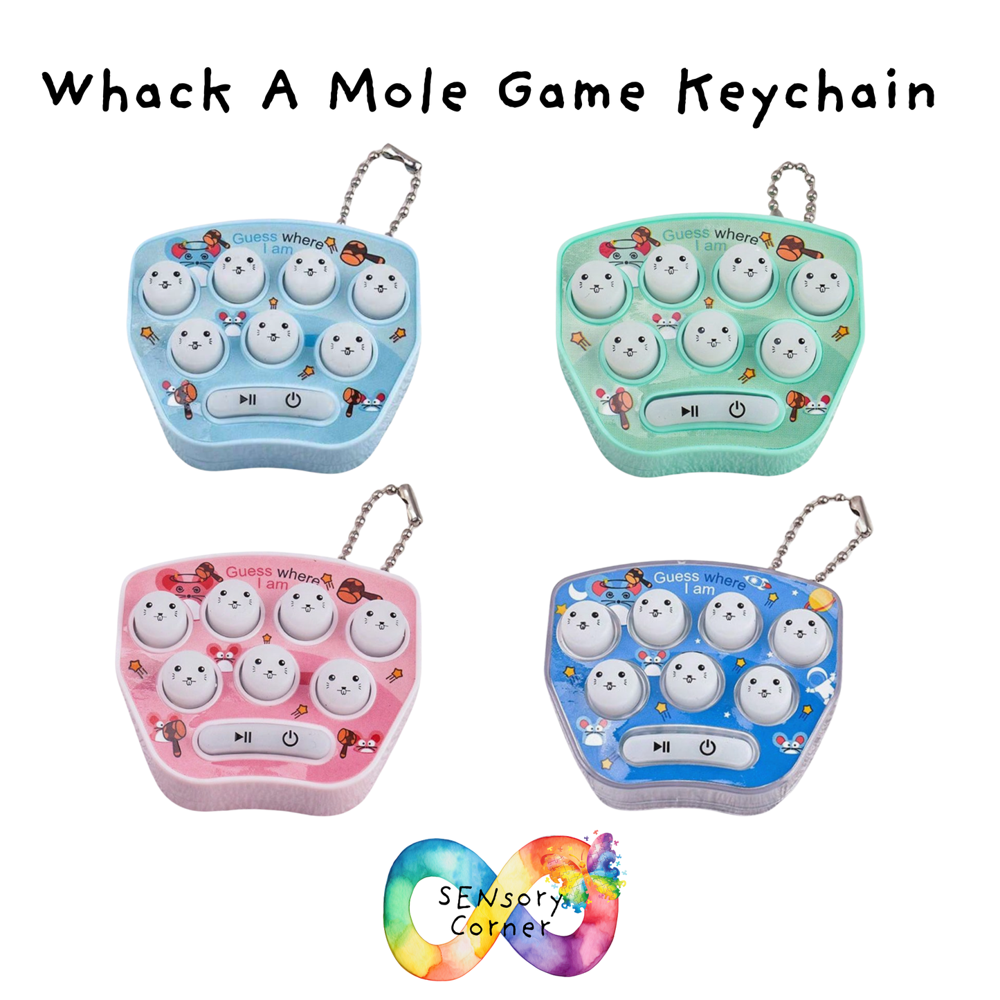 Whack A Mole Game Keychain