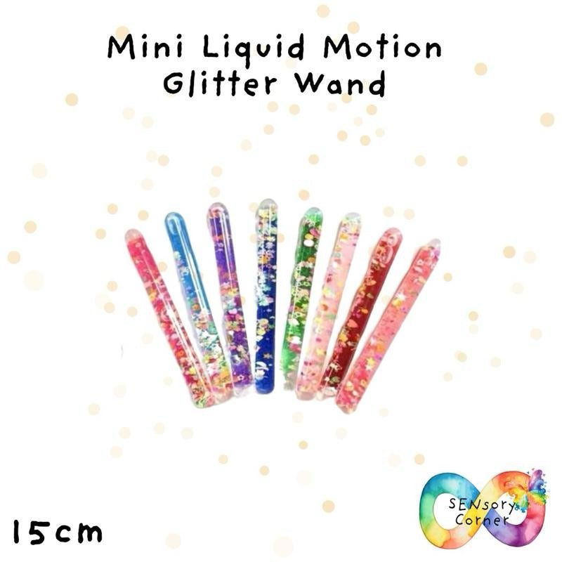 Mini Liquid Motion Glitter Wand 15cm