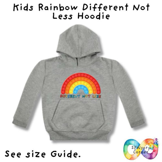 SENsory Corner SEN Advocate Kids Rainbow Different Not Less Hoodie