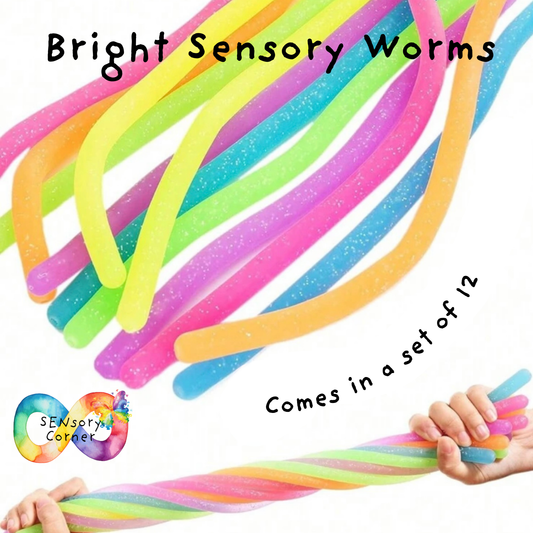 Set Of 12 Bright Sensory Worms