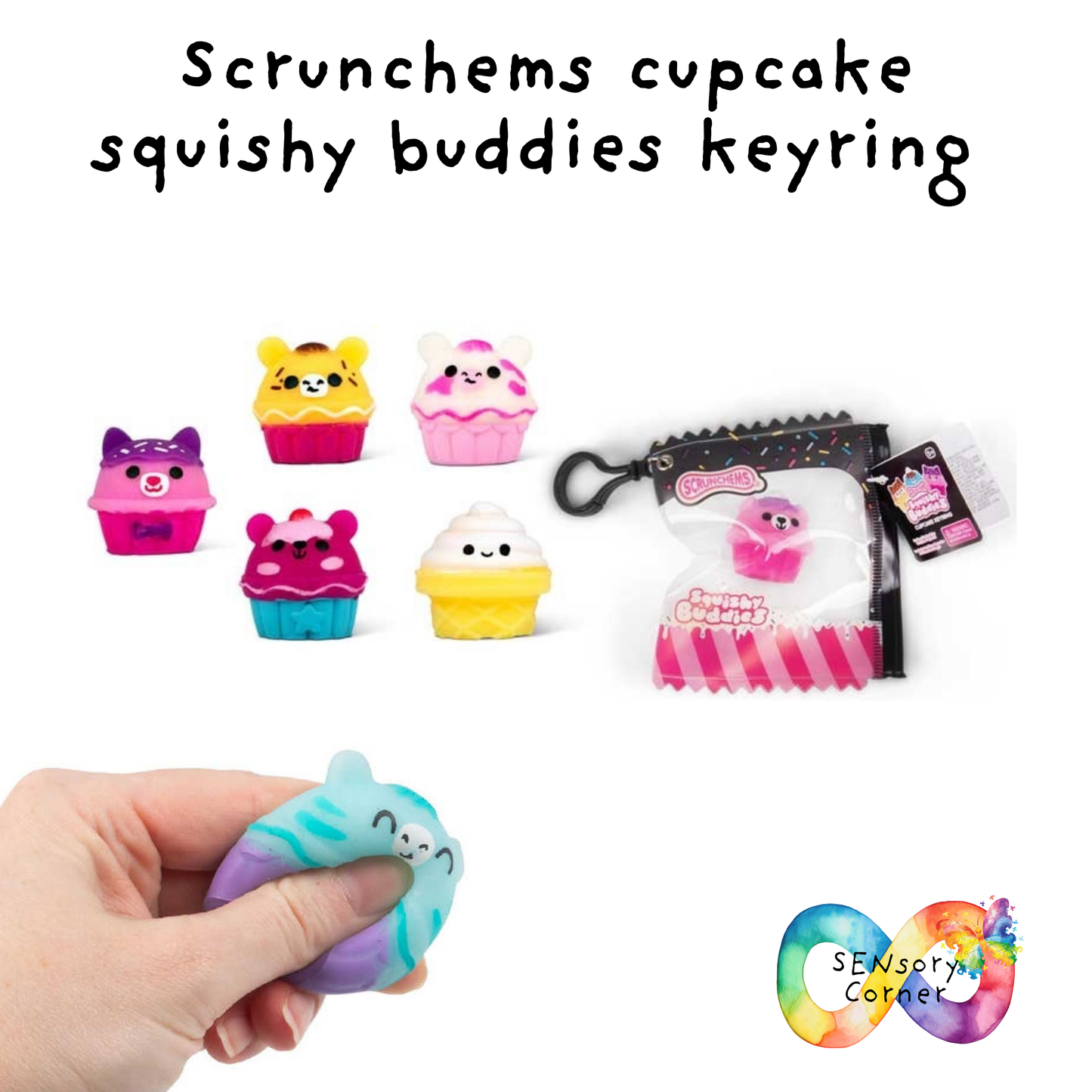 Scrunchems Cupcake Squishy Buddies Keyring