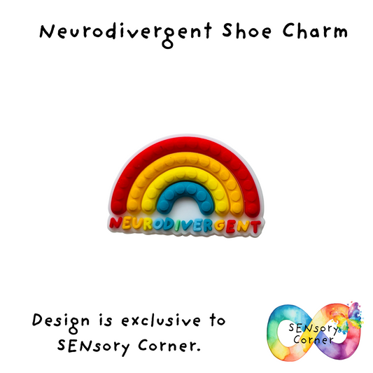 Neurodivergent Rainbow Shoe Charm